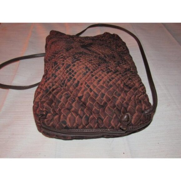 Bottega Veneta Vintage Crossbody Reptile Print Fabric In Browns - Picture 3 of 12